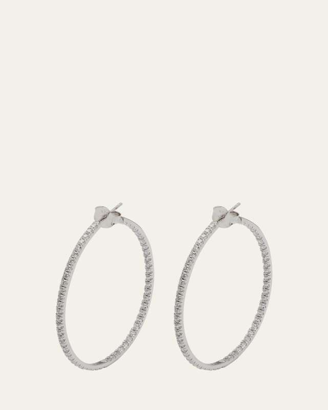 18K Gold-Plated Sterling Silver Cubic Zirconia Hoop Earrings